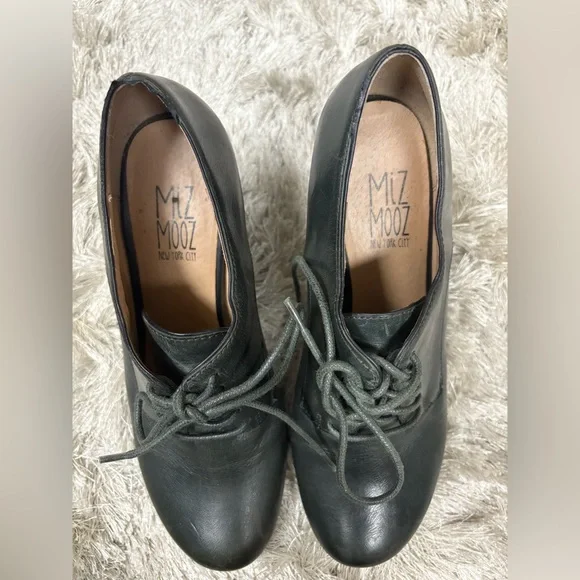 Miz Mooz Dark Leather Lace-Up Oxfords - Picture 4 of 8